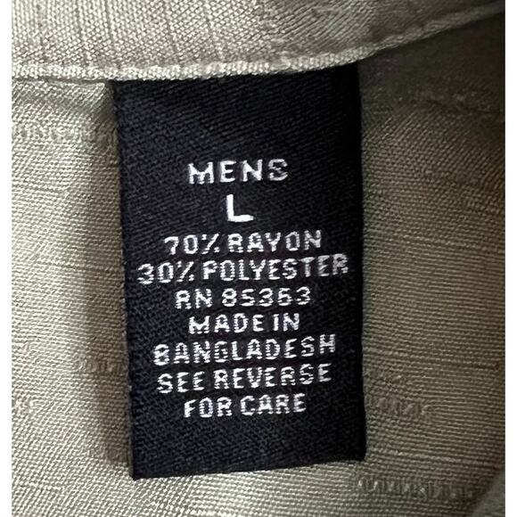 New UltraClub Cabana Breeze Men’s Large Olive Green Palm Tree Hawaiian Shirt - Picture 8 of 15